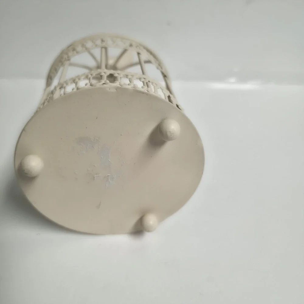 SmallWhite Metal Decorative Bird Cage Tealight Candle Holder Wedding Favor Decor